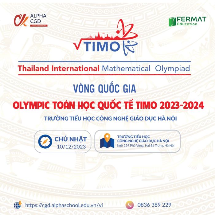 TRƯỜNG TIỂU HỌC CÔNG NGHỆ GIÁO DỤC HÀ NỘI - MỘT TRONG NHỮNG HỘI ĐỒNG THI OLYMPIC TOÁN QUỐC TẾ TIMO 2023 VÒNG QUỐC GIA